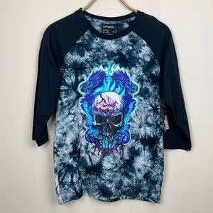 NWT VITRIOL | Nolie Baseball Tie-Dye Skull & Dragons FROM Zumiez; Shirt; Size S